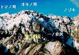 登山道から見た谷川岳
